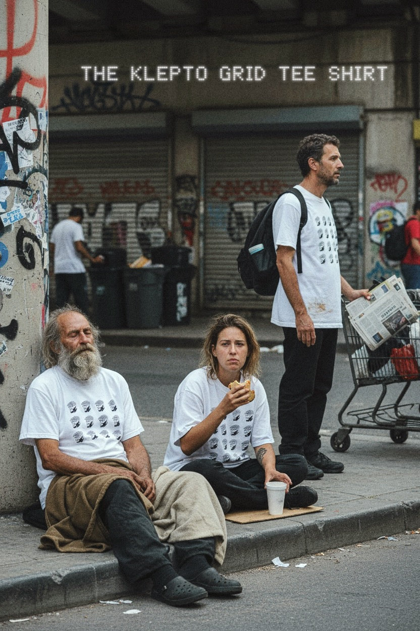 KLEPTO HEAD GRID TEE - WHITE